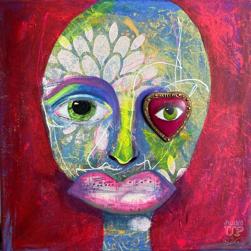 アート・写真 現代アートmixed media original レトロ